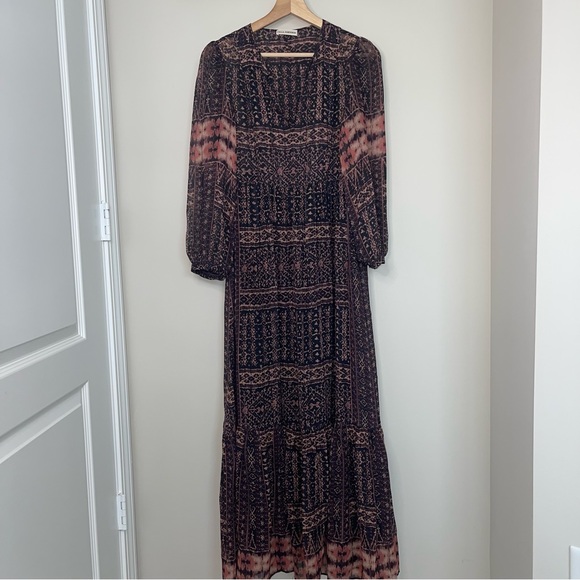Ulla Johnson Allegra Maxi Dress in Earth Ikat 2 100% Silk Brand New Without Tags - Picture 7 of 16